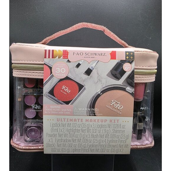 FAO Schwarz Ultimate Makeup Kit 30-Piece Set Includes Lipsticks Eyeshadows Blush - Picture 1 of 8